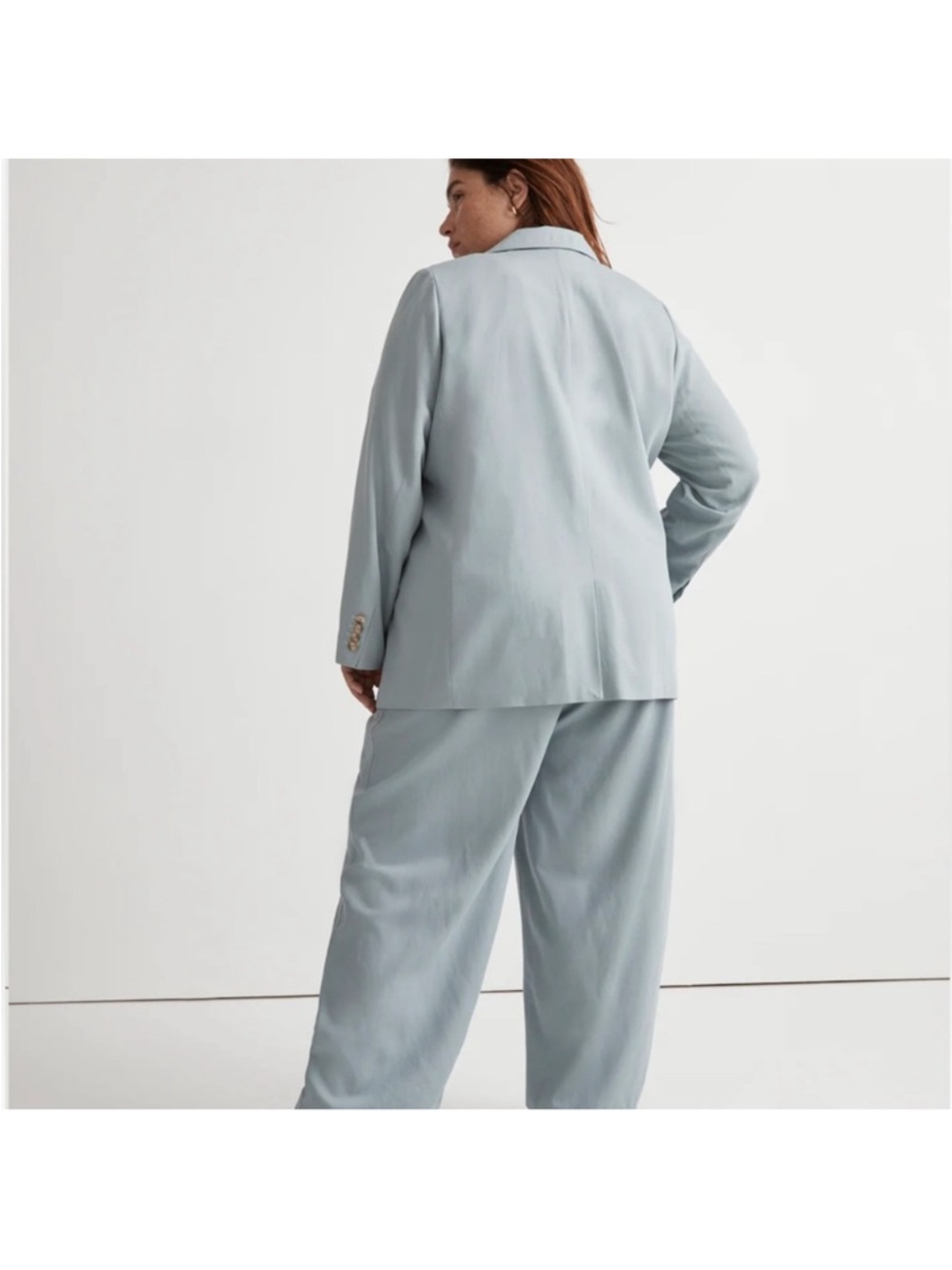Madewell The Plus Larsen Blazer in Drapeweave In Overcast Size 2X NWT - Picture 3 of 10